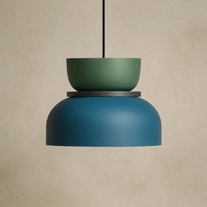 Suspension Luminaire Design - Harmonie Épurée | Novara - Vert / Bleu / 29x28cm |   Delvanie