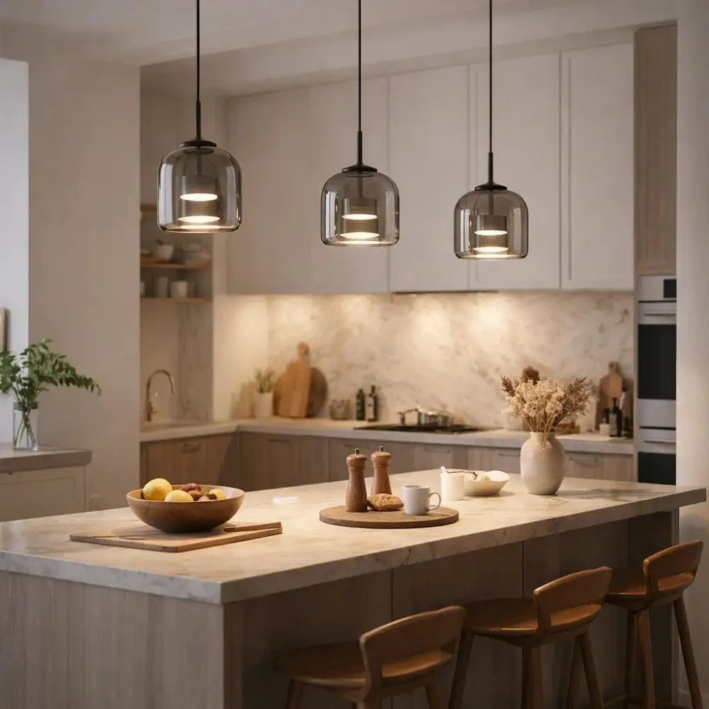 Suspension Luminaire Verre - Éclat Raffiné | Ombrelle -  |   Delvanie