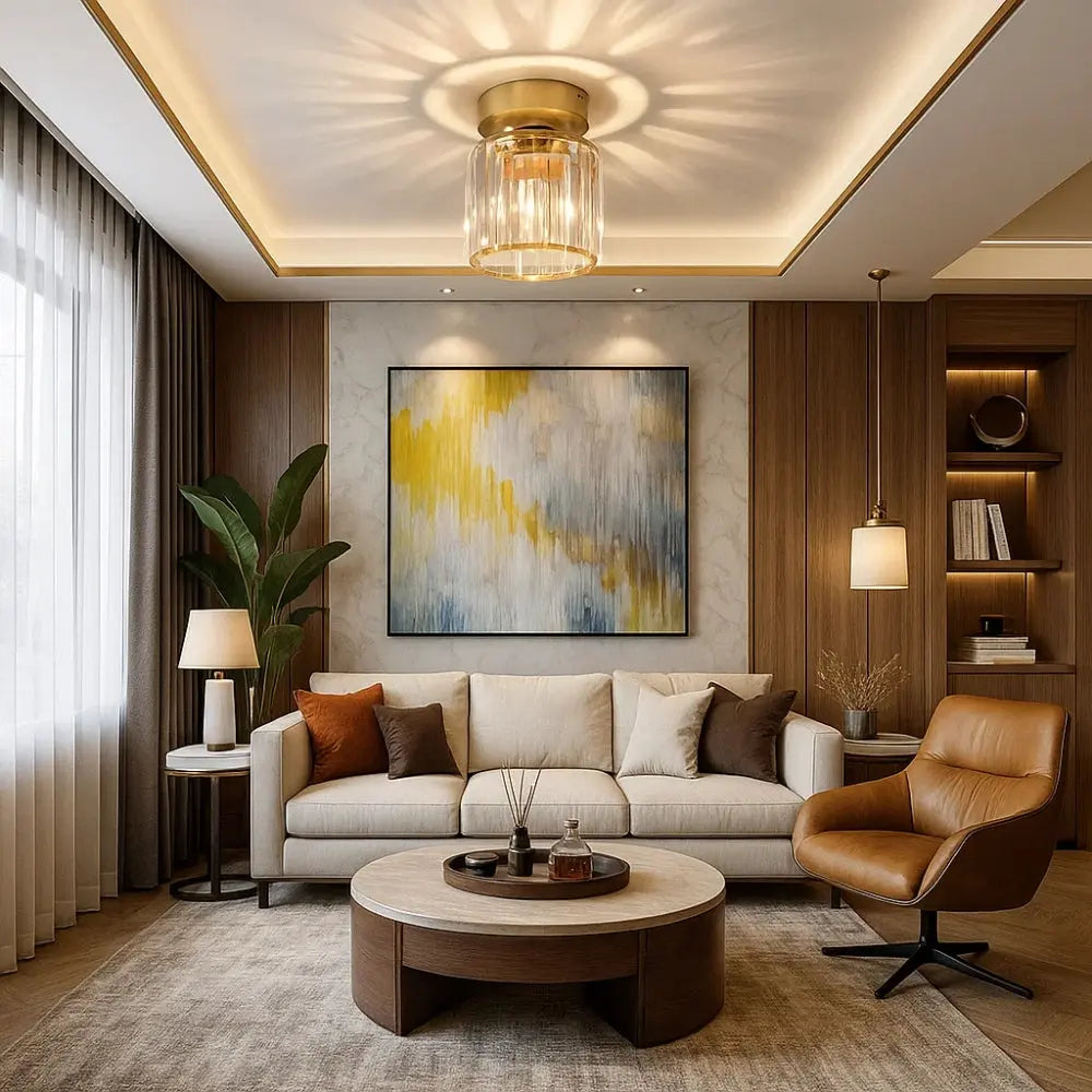 Suspension Luminaire Verre <br> Lueur Cristalline | Lumis | Delvanie