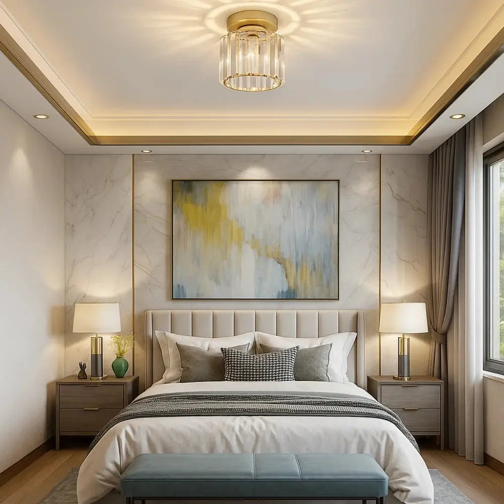 Suspension Luminaire Verre <br> Lueur Cristalline | Lumis | Delvanie