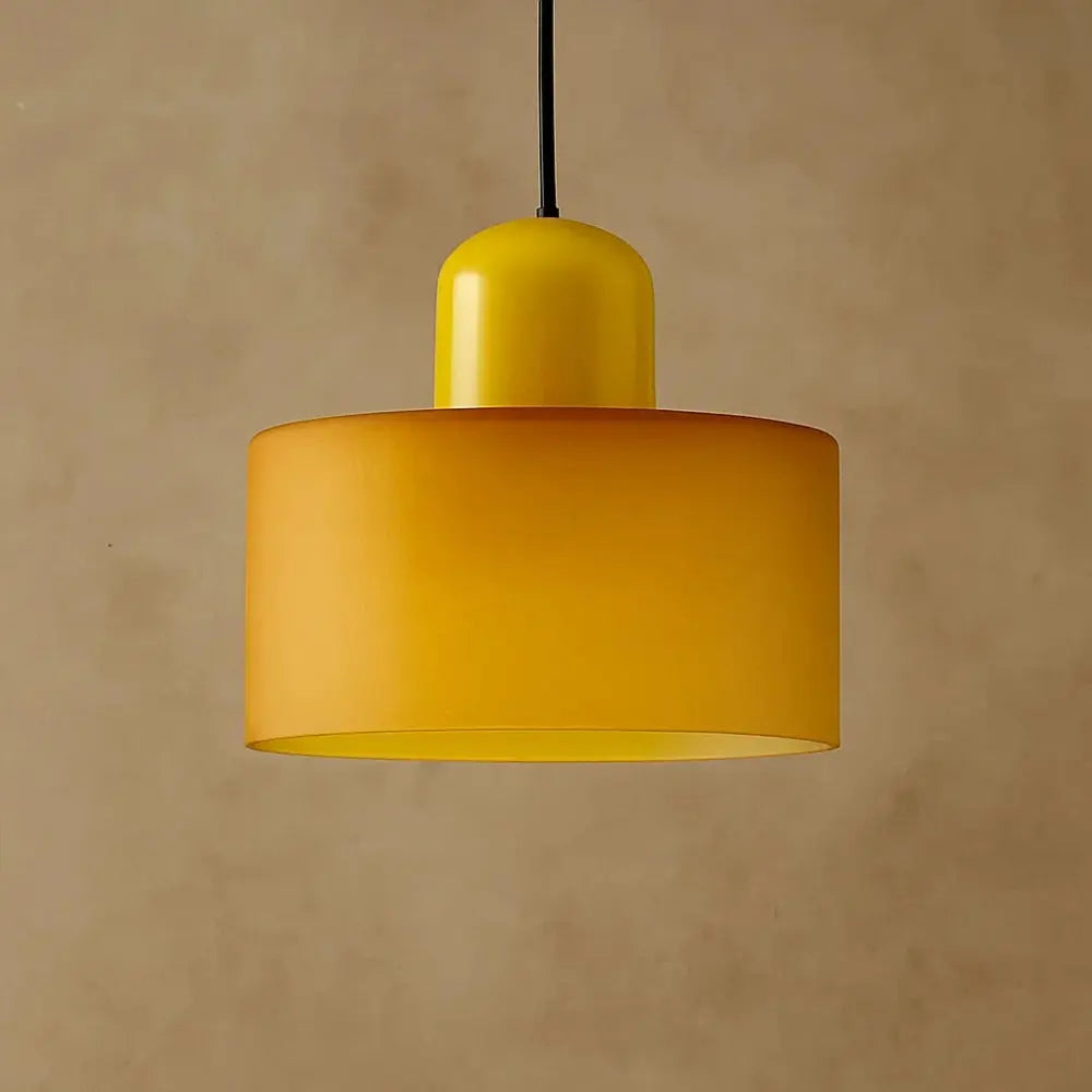 Suspension Luminaire en Verre <br> Design Élégant | GlassAura - Orange / Jaune |   Delvanie