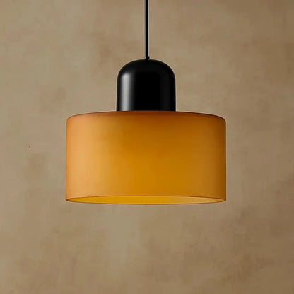 Suspension Luminaire en Verre - Élégance Contemporaine | GlassAura - Orange / Noir |   Delvanie