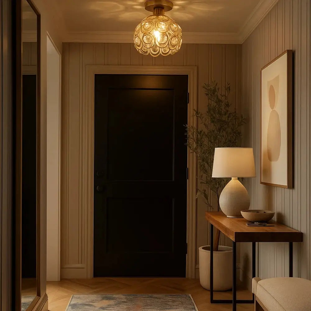 Suspension Luminaire en Verre <br> Design Raffiné | CrystalGlow | Delvanie