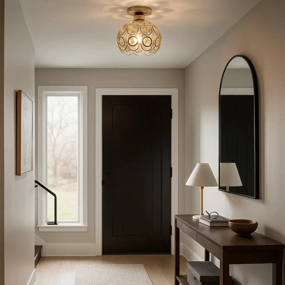 Suspension Luminaire en Verre <br> Design Raffiné | CrystalGlow | Delvanie