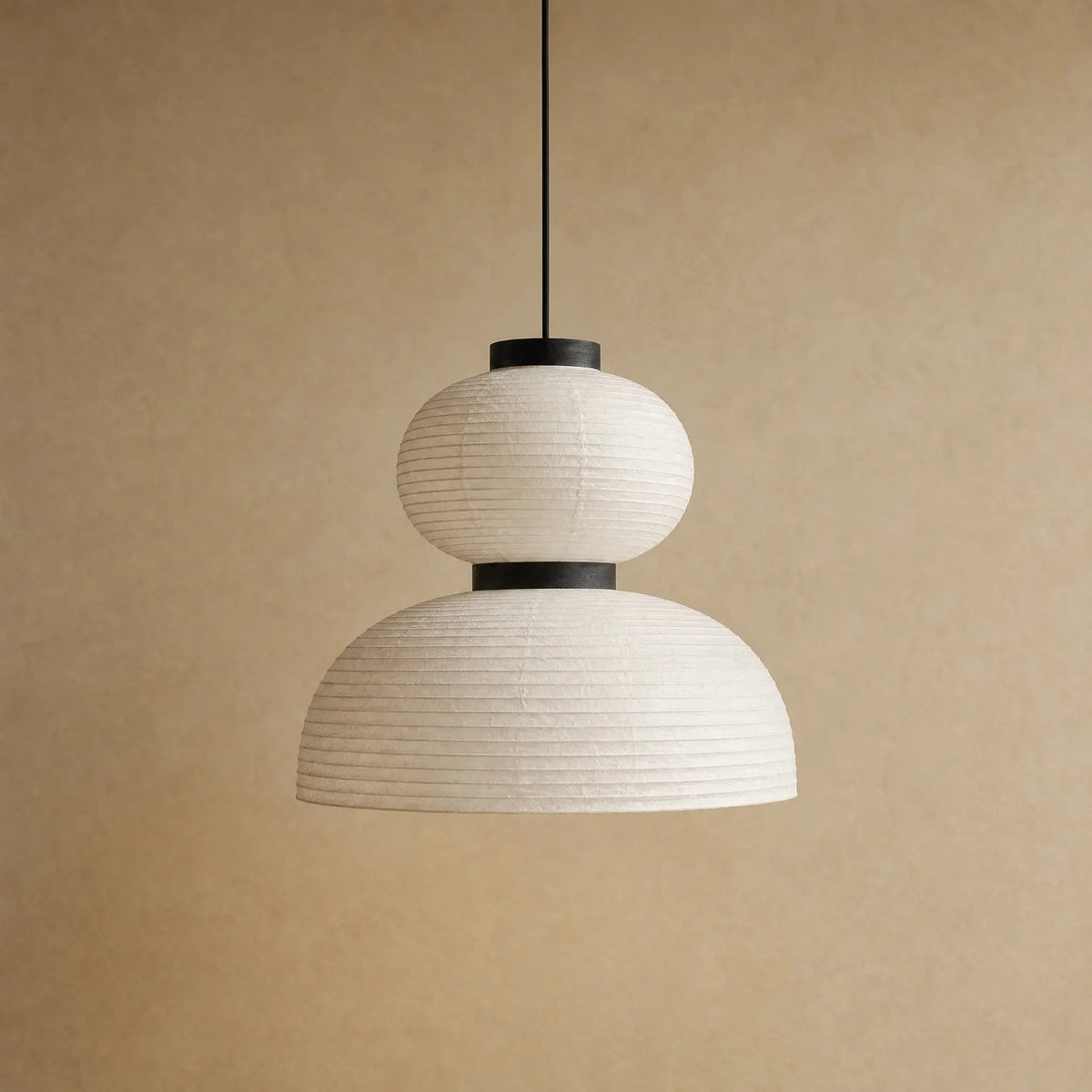 Suspension papier de riz Karumiya, packshot dôme Ø 50 cm | Delvanie
