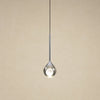 Suspension en verre fumé Cendrys, finition chrome poli, boule de 10 cm à cœur de lune givré