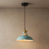 Suspension Luminaire Industriel - Éclat Rétro Pastel | Luminor - Bleu |   Delvanie