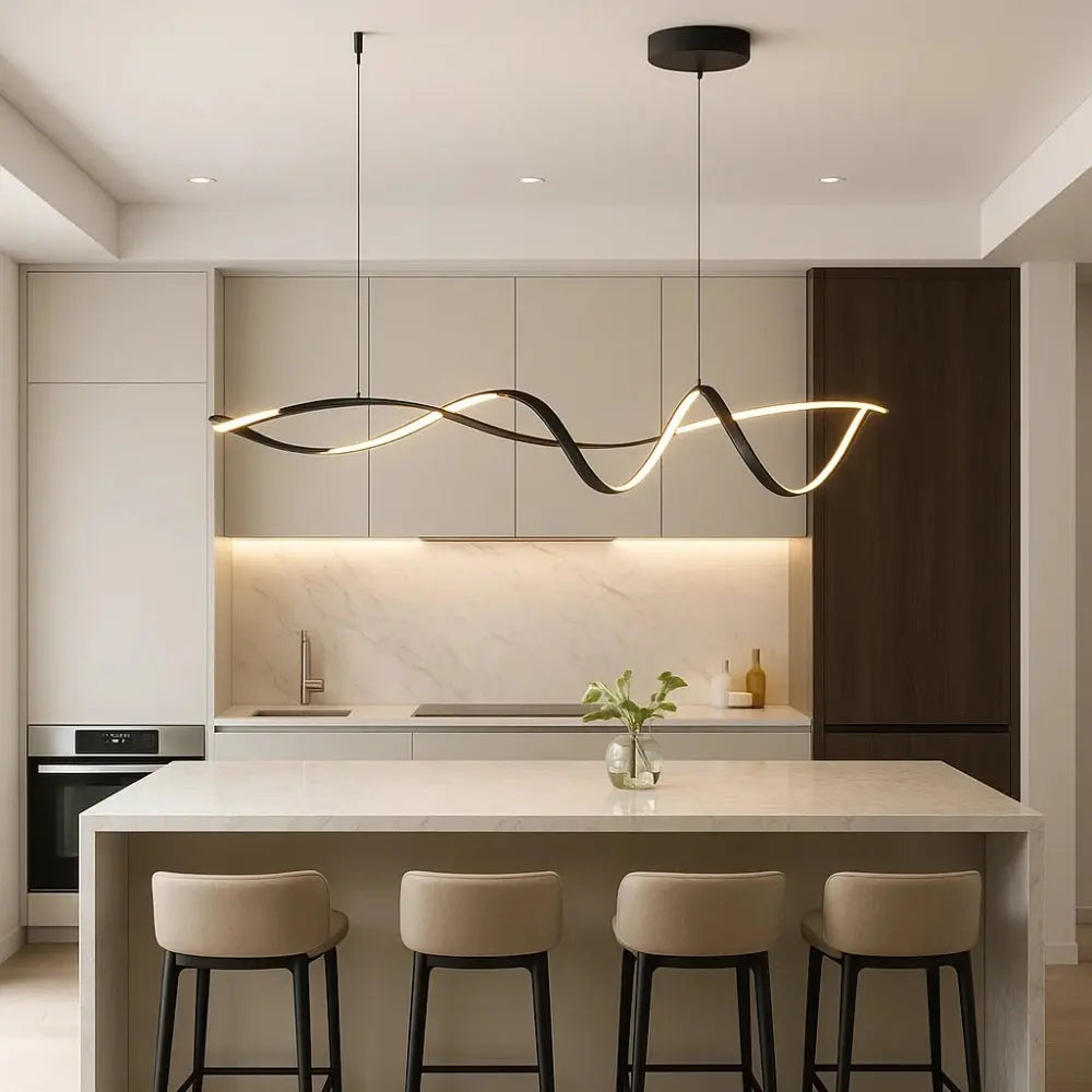 Suspension Luminaire Led - Éclat Noir Contemporain | Solvéra -  |   Delvanie