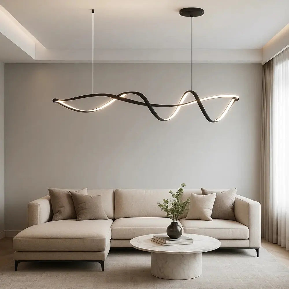 Suspension Luminaire Led - Éclat Noir Contemporain | Solvéra -  |   Delvanie