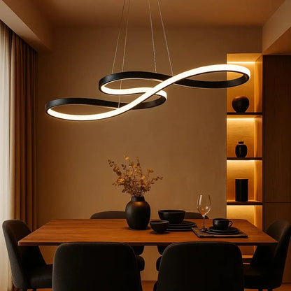 Luminaire Suspension Salle À Manger - Ruban Lumineux Aérien | Solayne -  |   Delvanie