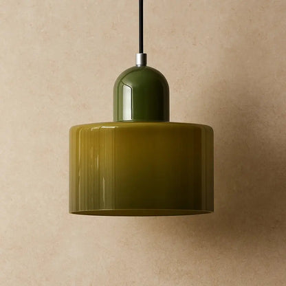 Suspension Luminaire en Verre - Élégance Contemporaine | GlassAura - Vert foncé / Vert |   Delvanie