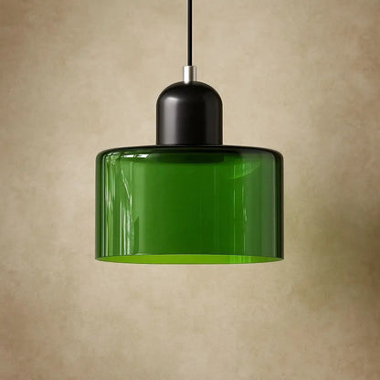 Suspension Luminaire en Verre - Élégance Contemporaine | GlassAura - Vert / Noir |   Delvanie