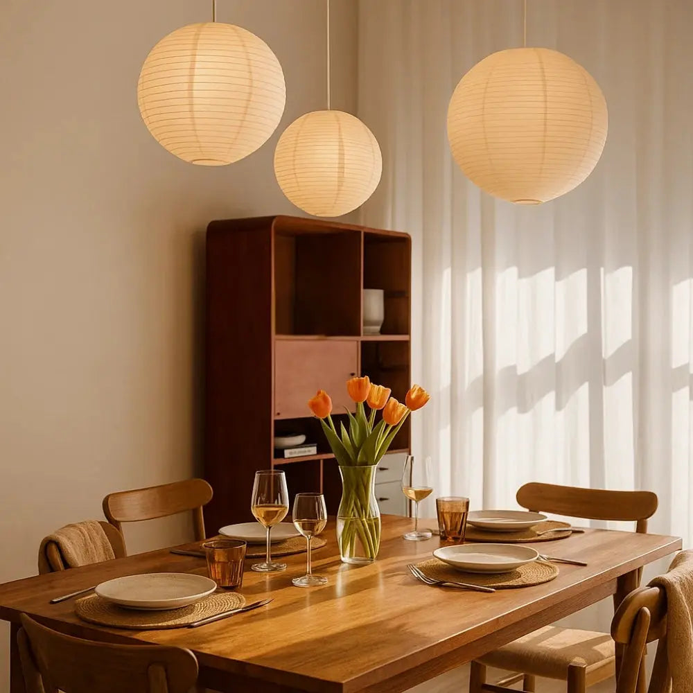 Suspension Luminaire Boule <br> Design Japandi | Kairo | Delvanie