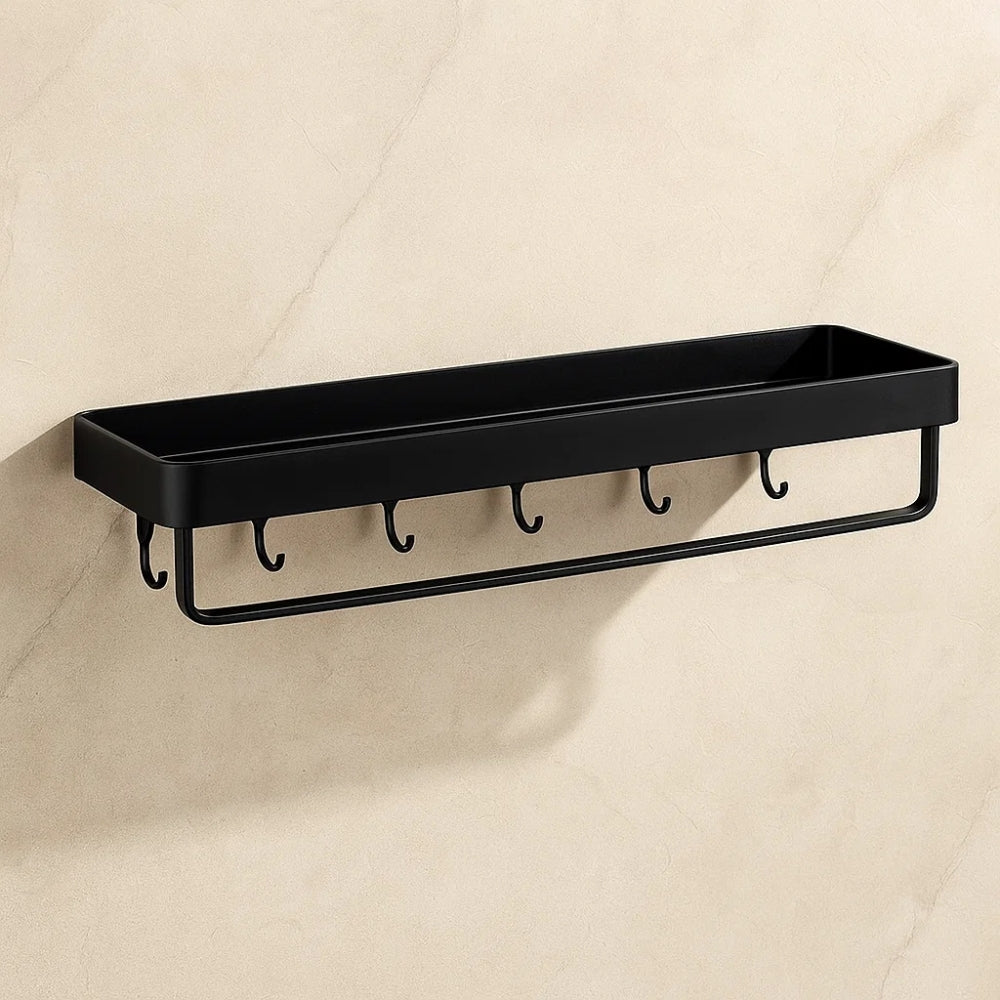 Wall Shelf Black Aluminum Organizer