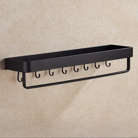 Wall Shelf Black Aluminum Organizer