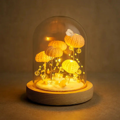 Lampe DIY - Éclat Nautique | OceanLight - Oursin en verre |   Delvanie