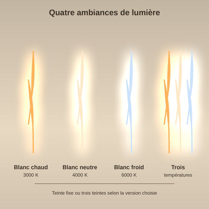 Les quatre températures de lumière de la grande applique murale en cristal | Delvanie