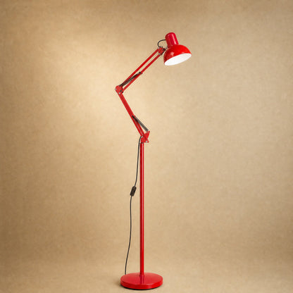 Lampadaire liseuse à bras articulé, coloris rouge laqué | Delvanie