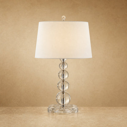 Lampe de chevet cristal Perlanya, boules de cristal graduées, hauteur 60 cm | Delvanie