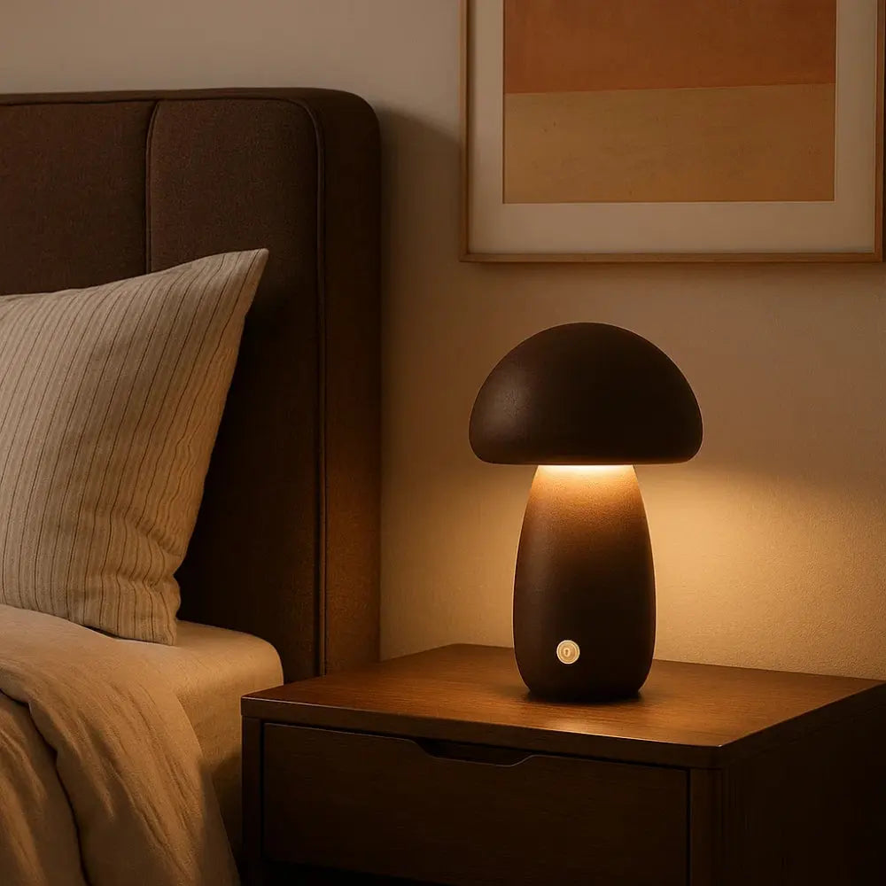 Lampe de Chevet Champignon <br> Lueur Enveloppante | Mushara | Delvanie