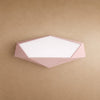 Plafonnier plat pentagone facetté rose, packshot | Delvanie