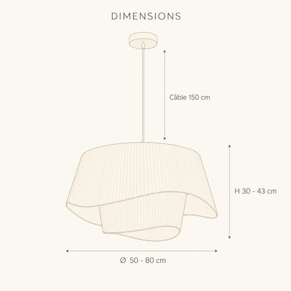 Schéma des dimensions de la suspension Naldéa, Ø 50 à 80 cm | Delvanie