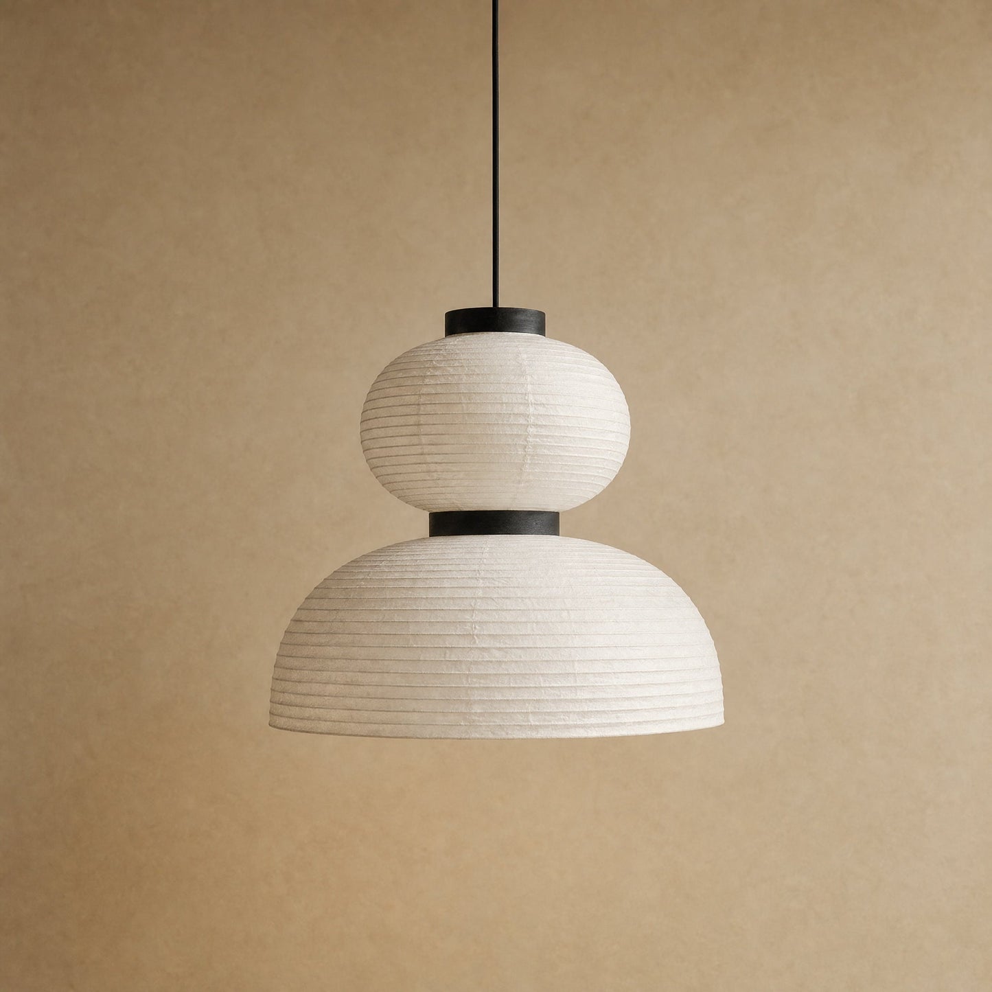 Suspension papier de riz Karumiya, packshot dôme Ø 50 cm | Delvanie