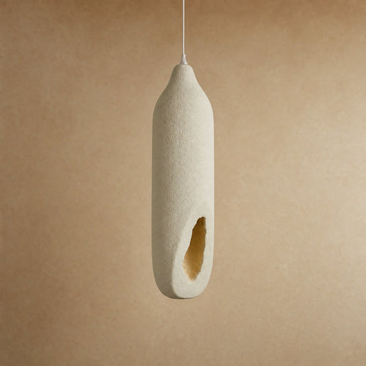 Suspension salon Golenza, colonne ivoire modelée à la main de 63 cm | Delvanie